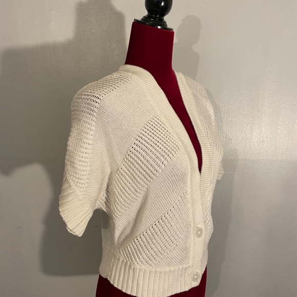 Worthington V-Neck Short Sleeve Cardigan Sweater Size L - Picture 3 of 9